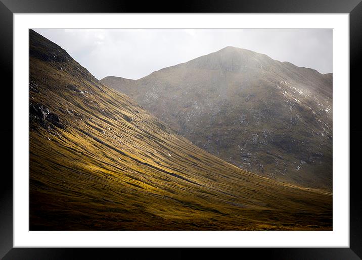 Mountain light, Scottish Highlands Framed Mounted Print by Andrew Kearton