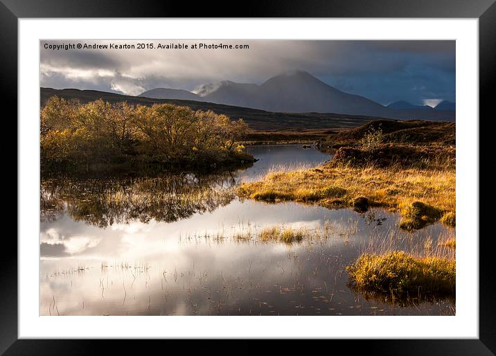  Still pool and moody mountains, Isle of Skye, Sco Framed Mounted Print by Andrew Kearton