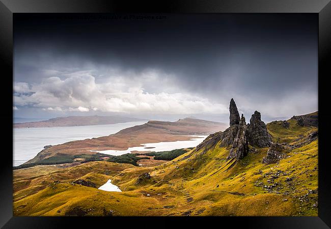 Dramatic landscape on the Isle of Skye, Scotland Framed Print by Andrew Kearton