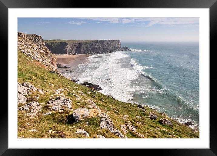  A sunny day on the coast of Pembrokeshire, Wales Framed Mounted Print by Andrew Kearton