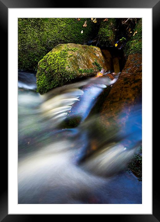  Smooth flow in a moorland stream Framed Mounted Print by Andrew Kearton
