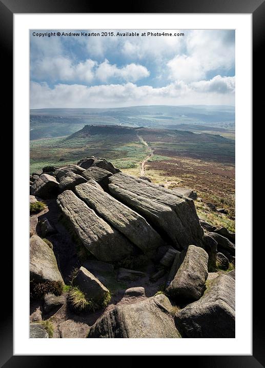  Carl Wark from Higger Tor, Derbyshire, England Framed Mounted Print by Andrew Kearton