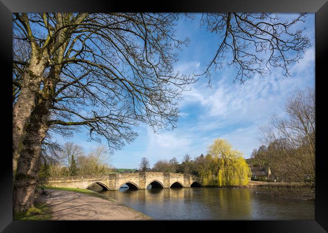 Bridge over the river Wye, Bakewell Framed Print by Andrew Kearton