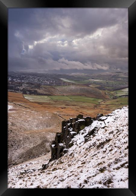 WInter on the hills above Glossop Framed Print by Andrew Kearton