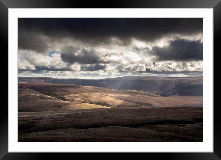 Moody sky over the moors Framed Mounted Print by Andrew Kearton