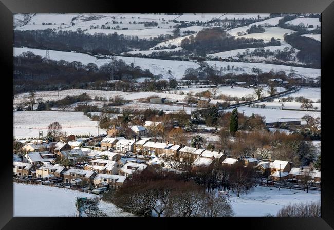 Village in the snow Framed Print by Andrew Kearton