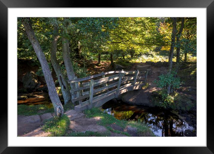 Footbridge over Burbage brook, Derbyshire Framed Mounted Print by Andrew Kearton