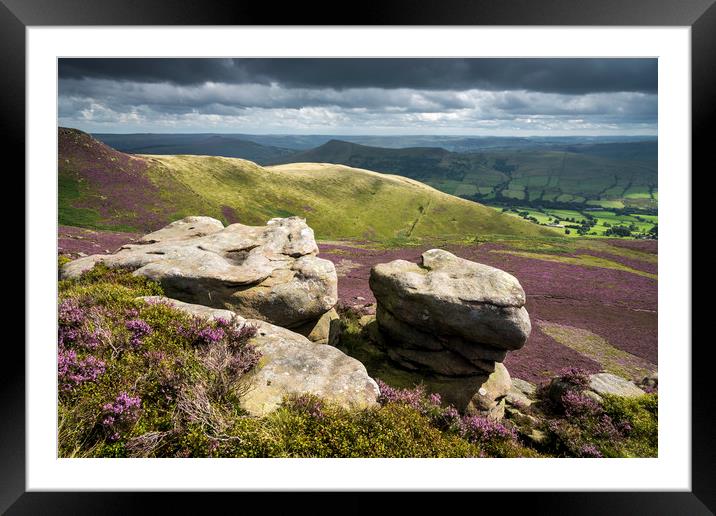 Dramatic view from Ringing Roger, Edale Framed Mounted Print by Andrew Kearton