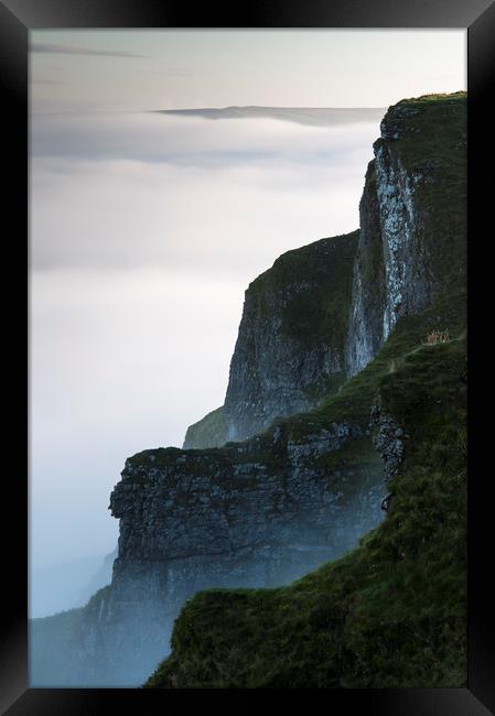 Above the mist at Winnats Pass Framed Print by Andrew Kearton
