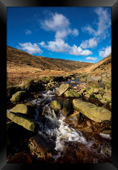 Crowden brook Framed Print by Andrew Kearton