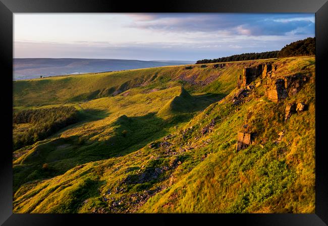 Sunset glow on Coombes edge Framed Print by Andrew Kearton