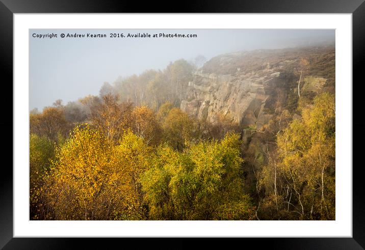 Autumn at Millstone edge, Peak District Framed Mounted Print by Andrew Kearton