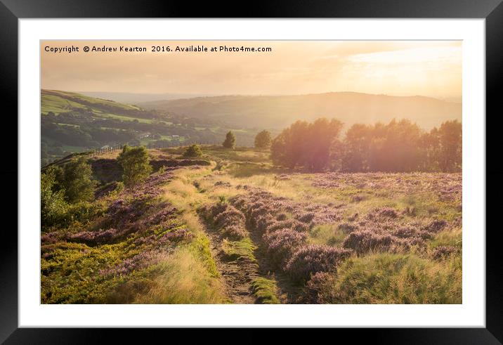Sunset glow on a summer landscape Framed Mounted Print by Andrew Kearton