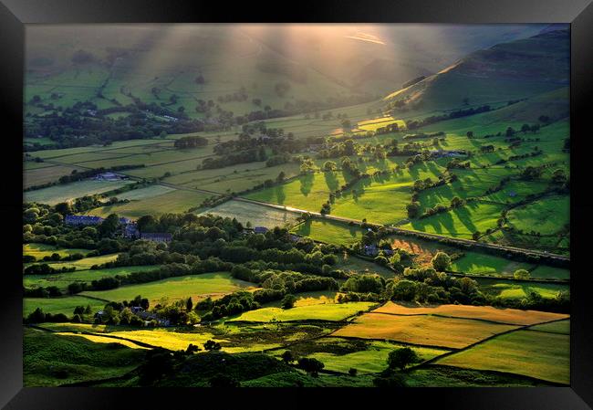 Sunlight on the Vale of Edale Framed Print by Andrew Kearton