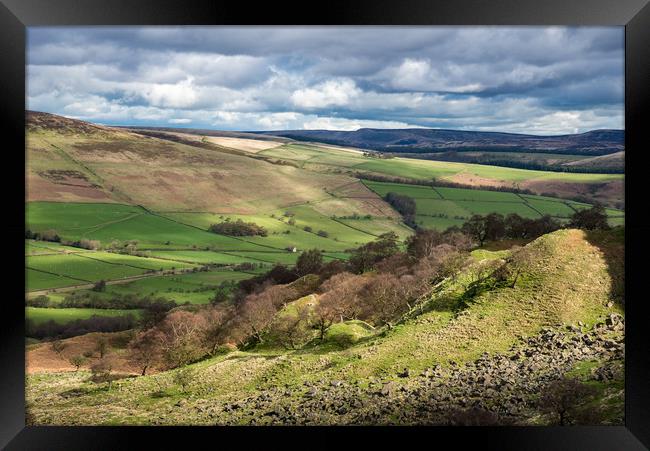 Spring landscape in the Vale of Edale Framed Print by Andrew Kearton