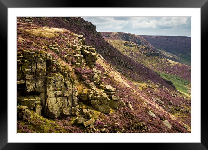 Colours of Kinder Scout Framed Mounted Print by Andrew Kearton
