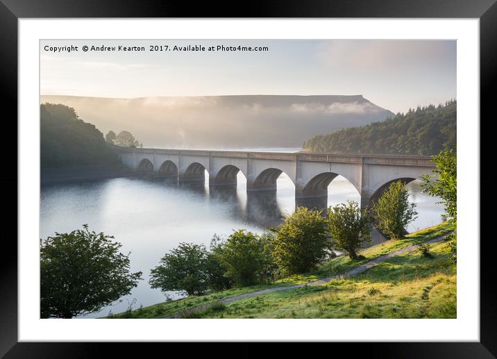 Ashopton viaduct, Ladybower reservoir Framed Mounted Print by Andrew Kearton