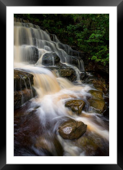 East Gill Force, Keld , Yorkshire Dales Framed Mounted Print by Andrew Kearton
