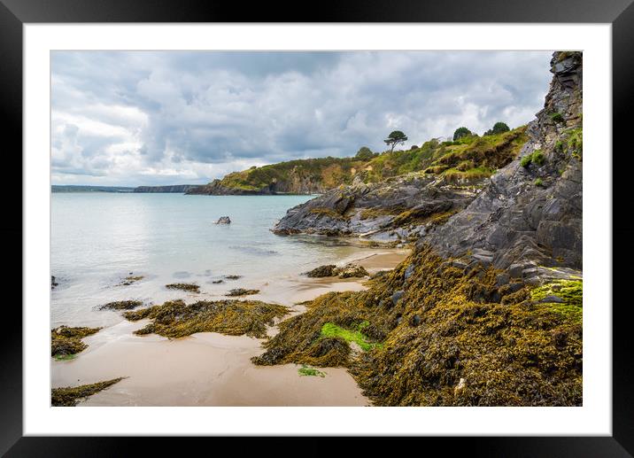 Cwm-yr-Eglwys beach, Pembrokeshire, Wales Framed Mounted Print by Andrew Kearton