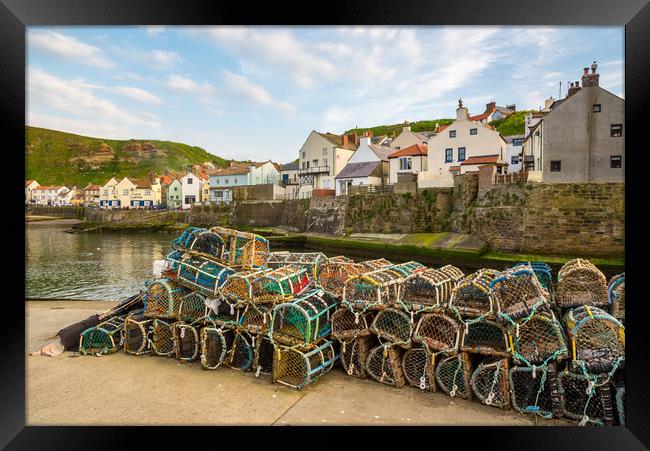 Staithes harbour, North Yorkshire, England Framed Print by Andrew Kearton