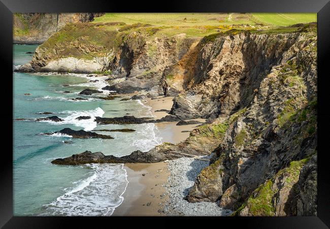 Traeth Llyfn beach, Abereiddy, Pembrokeshire Framed Print by Andrew Kearton