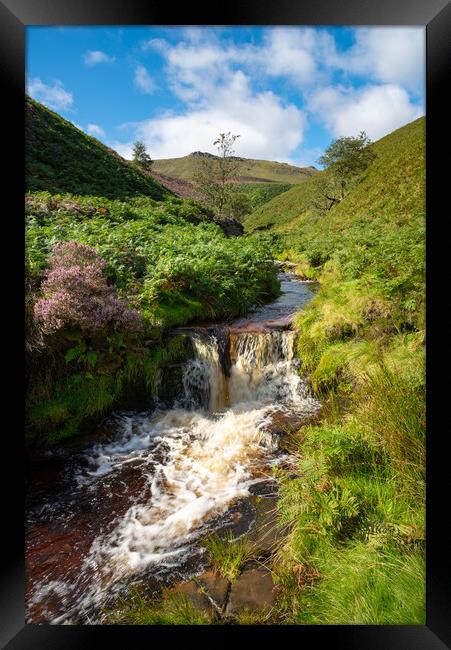 Waterfall at Fairbrook, Derbyshire Framed Print by Andrew Kearton