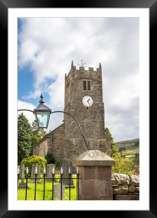 Muker church, Swaledale, North Yorkshire Framed Mounted Print by Andrew Kearton