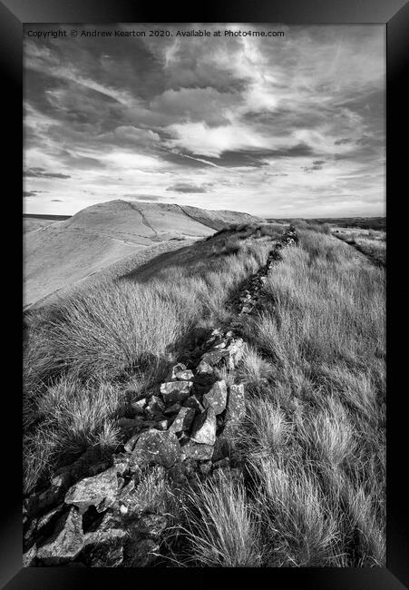 Drystone wall in the hills of the Peak District Framed Print by Andrew Kearton