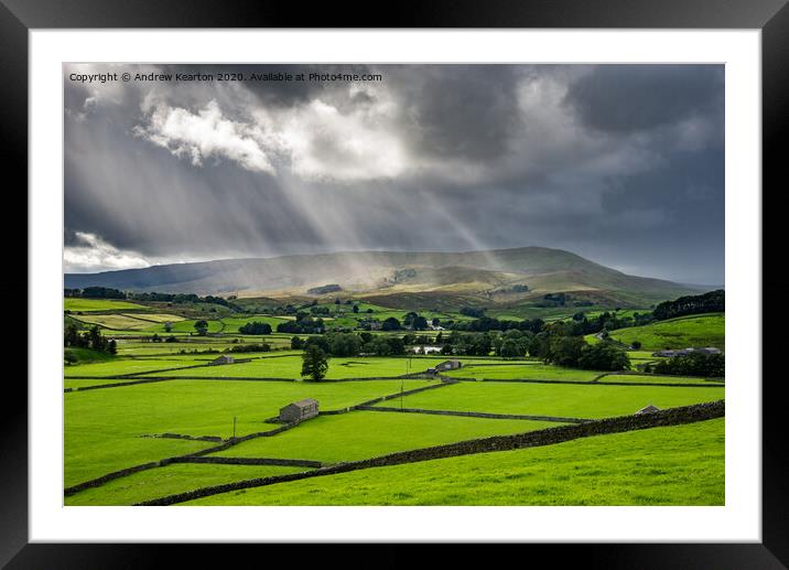 Sunbeams at Hawes in the Yorkshire Dales Framed Mounted Print by Andrew Kearton