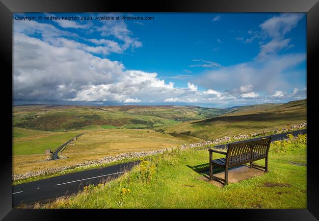 View of Upper Swaledale from Buttertubs Pass, North Yorkshire Framed Print by Andrew Kearton