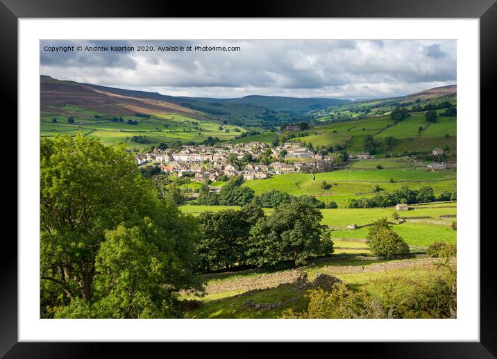 Reeth, North Yorkshire, England Framed Mounted Print by Andrew Kearton