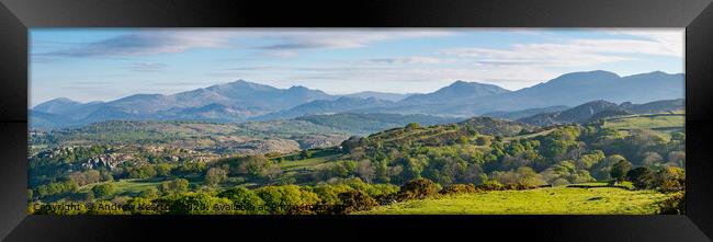 Mountains of Snowdonia in spring Framed Print by Andrew Kearton