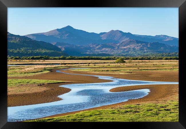 Mount Snowdon from Porthmadog, North Wales Framed Print by Andrew Kearton