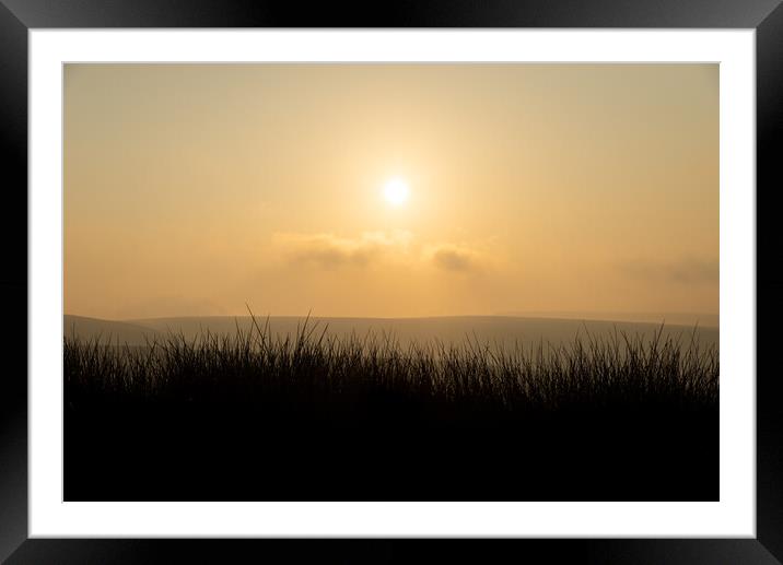 Dawn on the moors of the Peak District Framed Mounted Print by Andrew Kearton