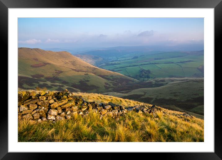 Autumn morning in the hills of the Peak District Framed Mounted Print by Andrew Kearton
