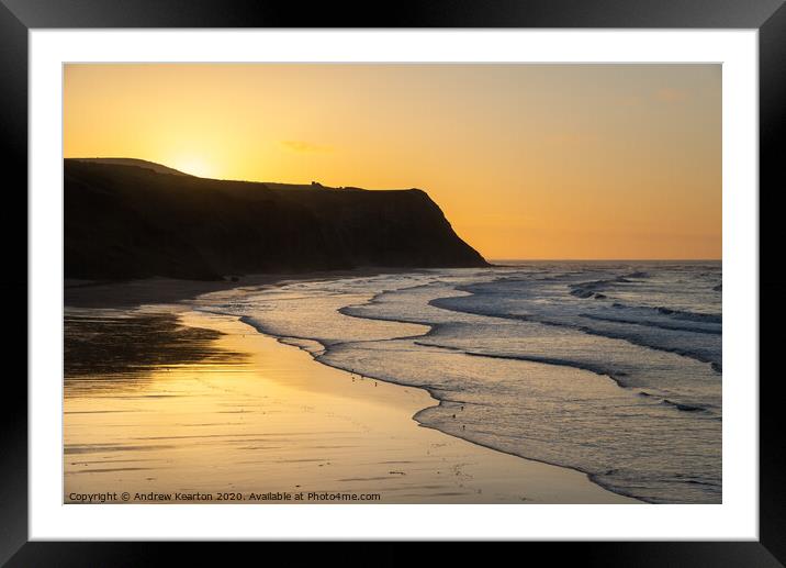 Cattersty Sands, Skinningrove, North Yorkshire Framed Mounted Print by Andrew Kearton