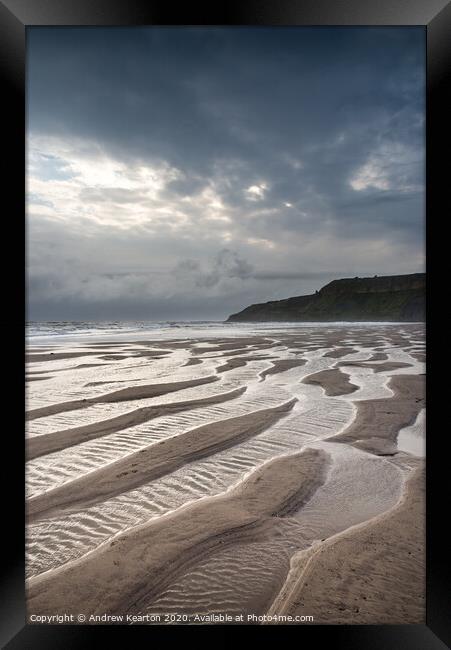 Cayton bay, Scarborough, North Yorkshire Framed Print by Andrew Kearton