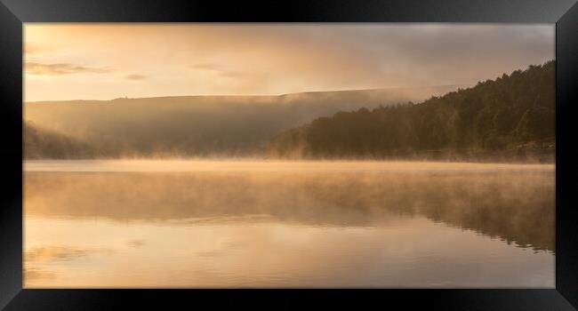Morning mist on Ladybower Framed Print by Andrew Kearton