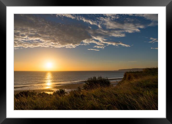 Sunrise at Filey Bay, North Yorkshire Framed Mounted Print by Andrew Kearton