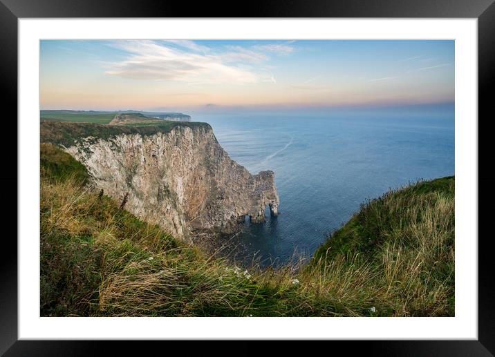 Bempton Cliffs at dawn Framed Mounted Print by Andrew Kearton