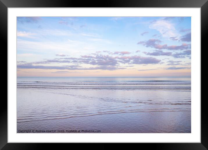 Dusk at Filey Bay, North Yorkshire Framed Mounted Print by Andrew Kearton