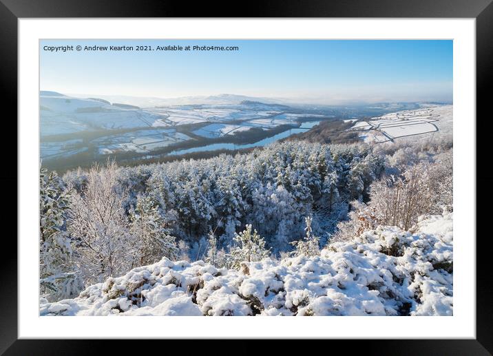 Longdendale Valley in winter Framed Mounted Print by Andrew Kearton