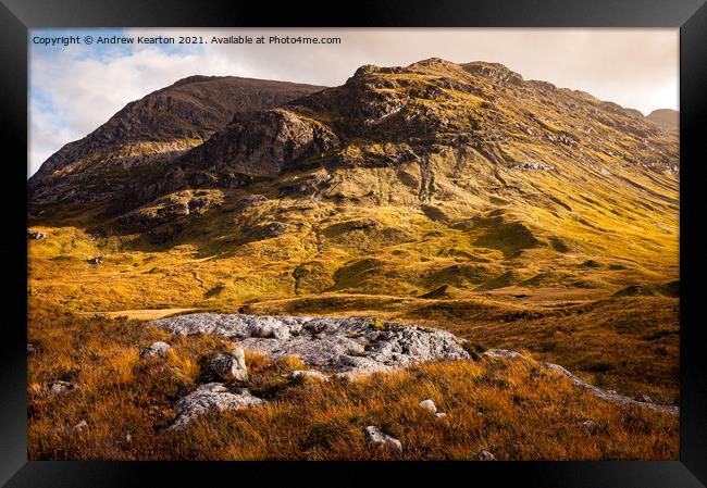 Autumn light in the Scottish Highlands Framed Print by Andrew Kearton