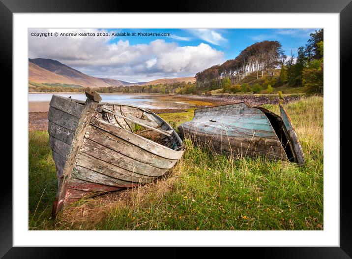 Old boats at Applecross, Scotland Framed Mounted Print by Andrew Kearton