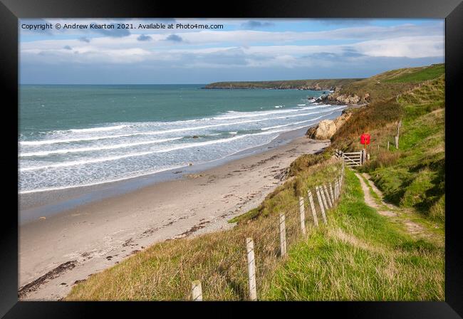 Penllech beach, Llyn Peninsula, North Wales Framed Print by Andrew Kearton