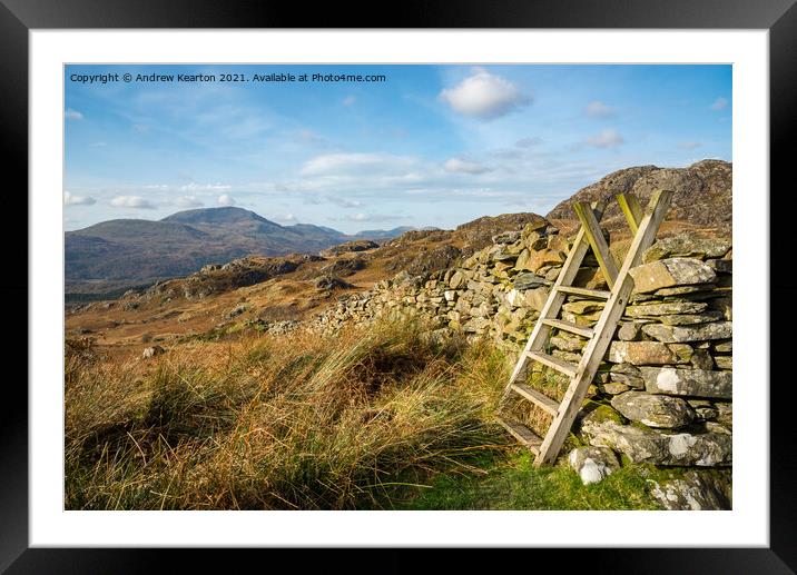 Rugged scenery near Croesor, Snowdonia Framed Mounted Print by Andrew Kearton
