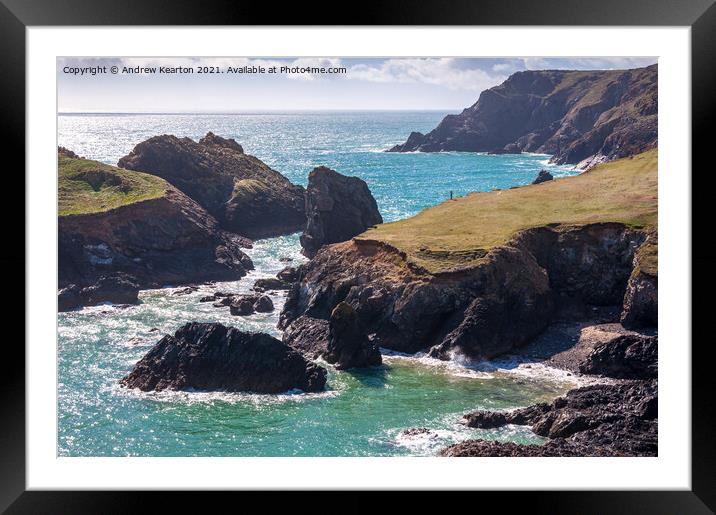Kynance Cove, Lizard Peninsula, Cornwall Framed Mounted Print by Andrew Kearton