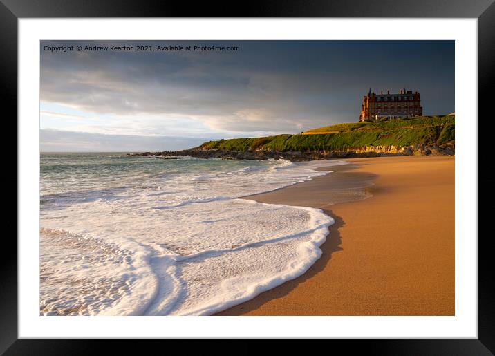 Fistral beach, Newquay, Cornwall Framed Mounted Print by Andrew Kearton
