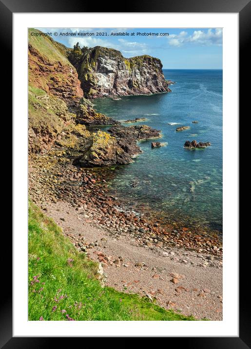 Beach at St Abbs, Scotland Framed Mounted Print by Andrew Kearton