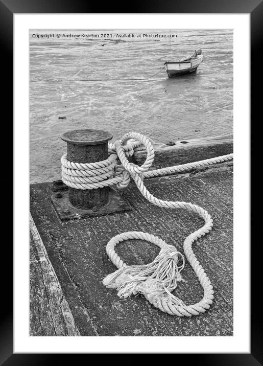 Harbour rope at Lindisfarne, Northumberland Framed Mounted Print by Andrew Kearton